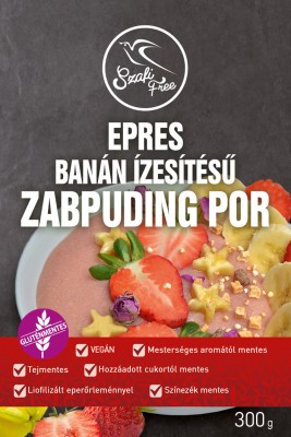 Szafi Free Epres, Banán Ízesítésű Zabpuding Por 300G 